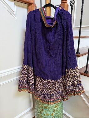 Purple Embroidered Boho skirt  with Metallic Accents Indian Pakistani wear